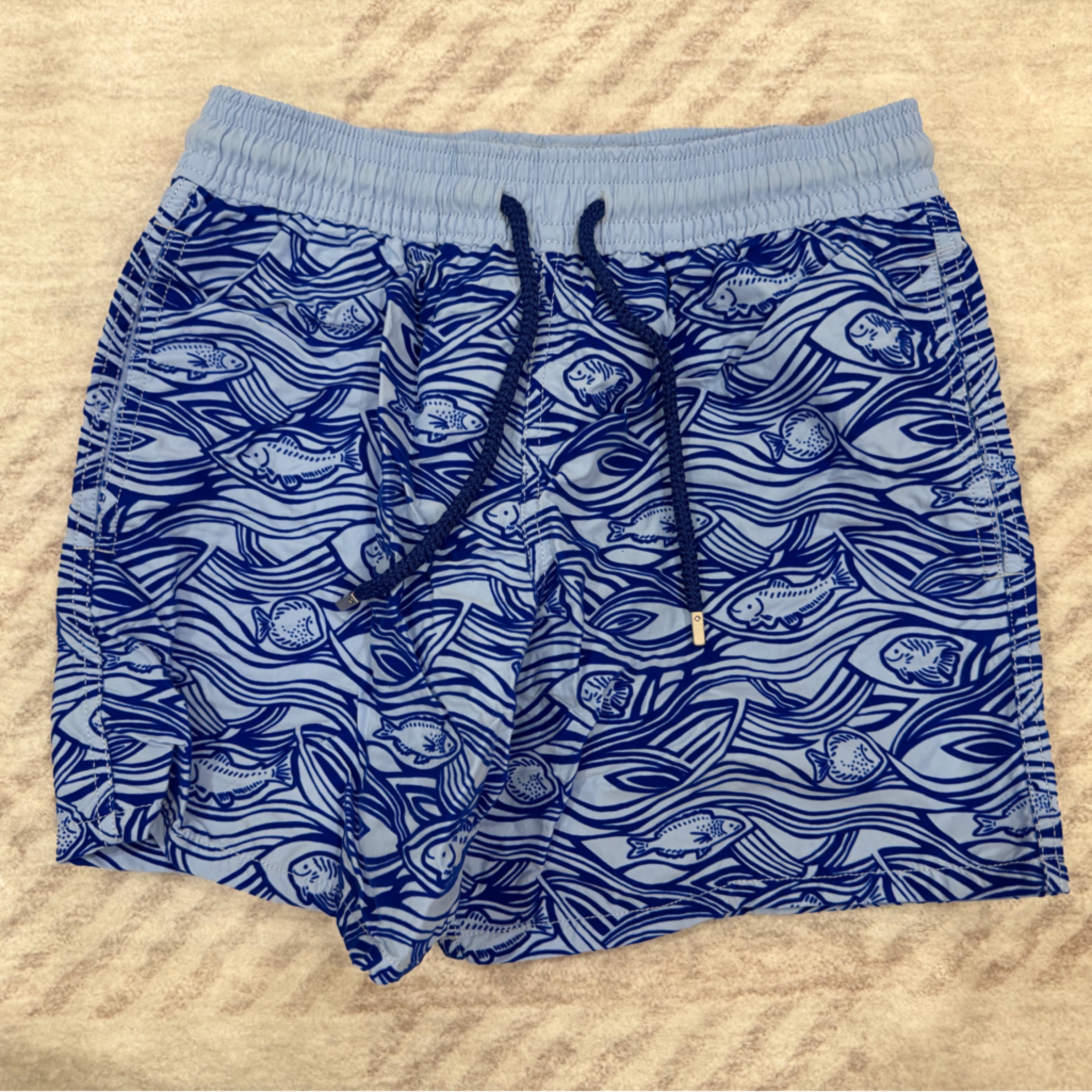 Vilebrequin Blue Fish Pattern Swim Trunks